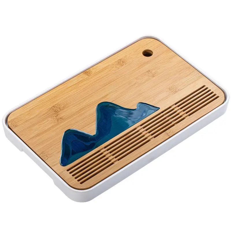 طقم شاي كونغ فو بسيط للاستخدام المنزلي، صينية شاي على الطراز الياباني، طاولة شاي صغيرة، صينية تصريف من الميلامين، صينية تخزين...