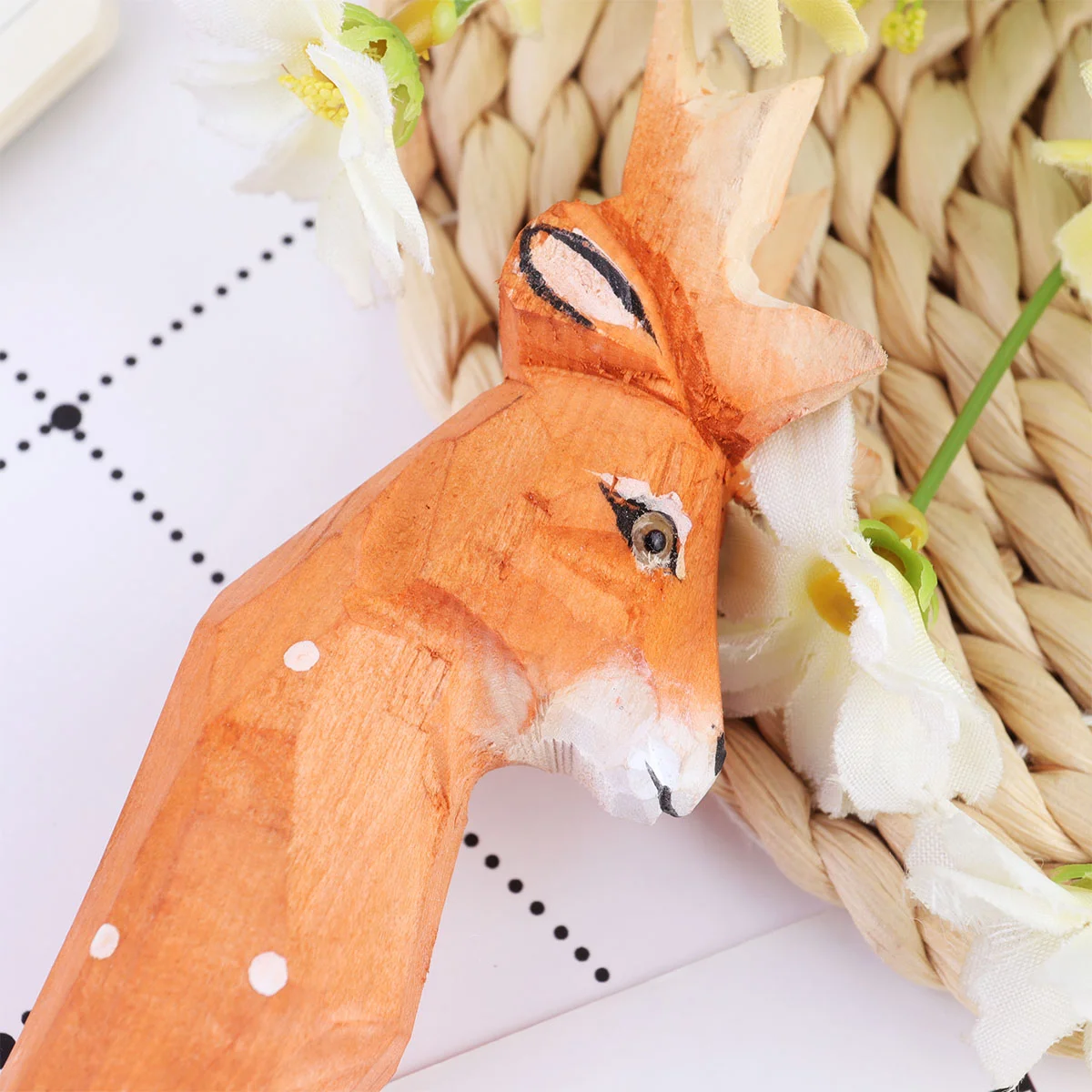 Cartoon Sika Deer Shaped Carving Pen Handamde Ink Pen Birthday Gifts School Stationery for Little Boys Girls