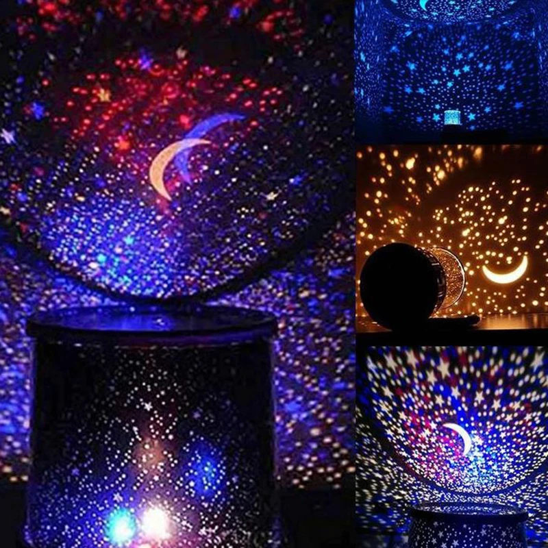 LED Night Light UFO Projector Starry Sky Star Moon Master USB Projection Lamp Light Children Kids Baby Sleep Luminaria Colorful