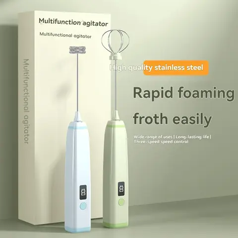 1 पीस इलेक्ट्रिक एग बीटर 3-स्पीड मिल्क फ्रॉदर के साथ | कॉफ़ी और घरेलू किचन फ़ोमिंग के लिए पोर्टेबल USB हैंड मिक्सर 10 best sales कॉफी हैंड मिक्सर - №9