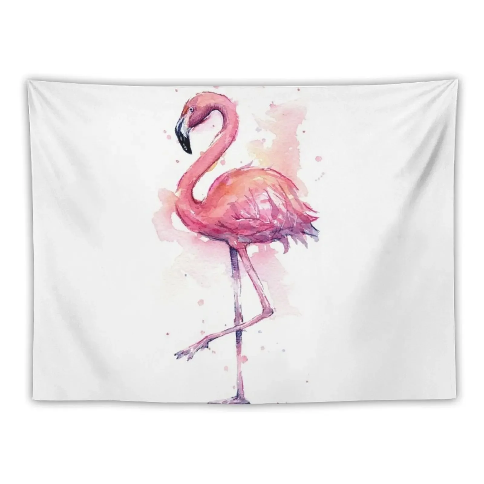 

Pink Flamingo Watercolor Tropical Bird Tapestry Hanging Wall Decor For Bedroom Tapestry