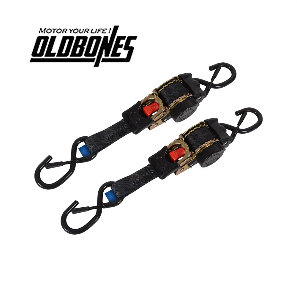 

2PCS Tie Down Belts With Automatic Rollup Auto Retractable Easy To Carry Fixed Prevent Fall Ratchet Starp Customized S-hooks