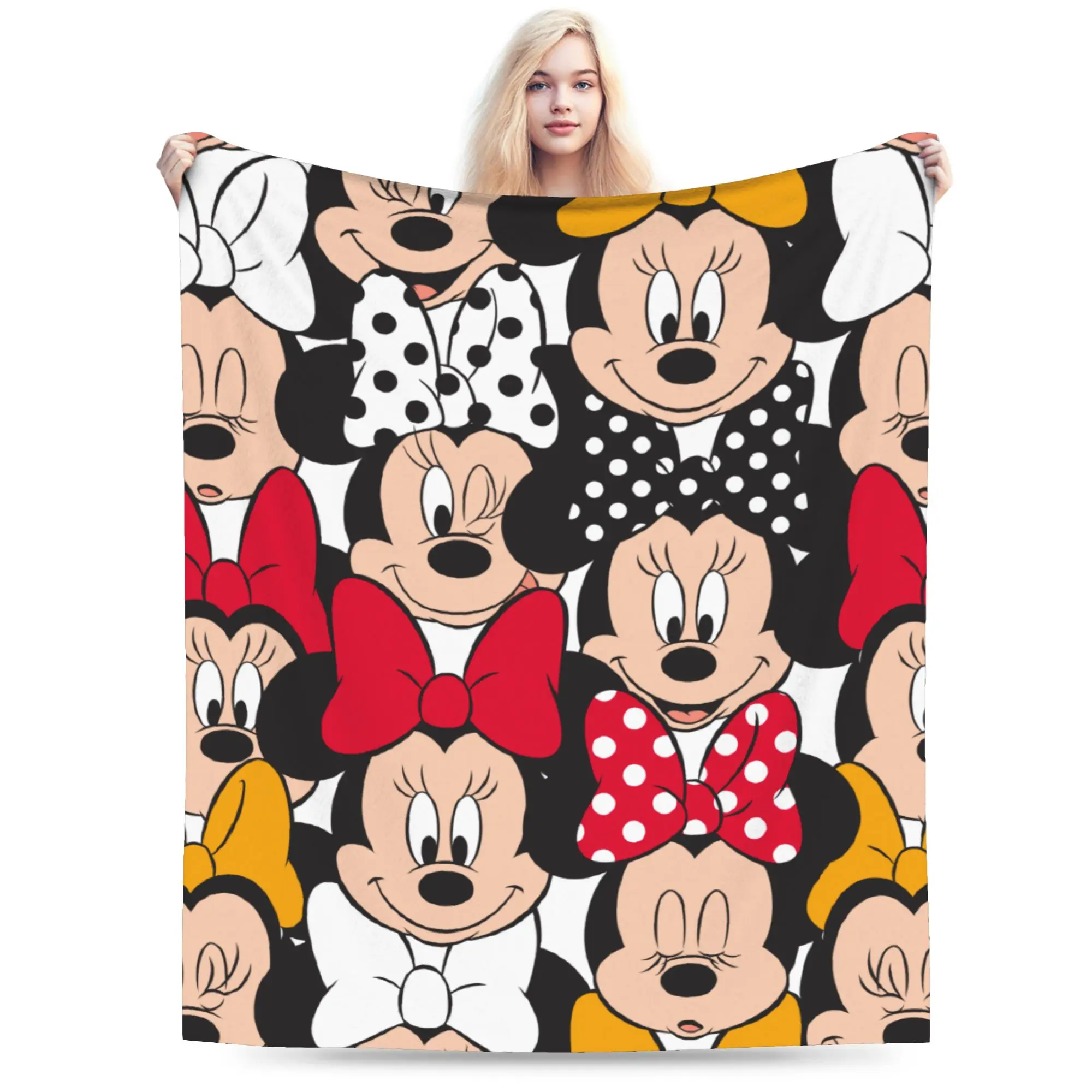 

Minnie Mouse Cartoon Blanket Flannel Summer Breathable Super Warm Throw Blankets for Bedding Couch Rug Piece