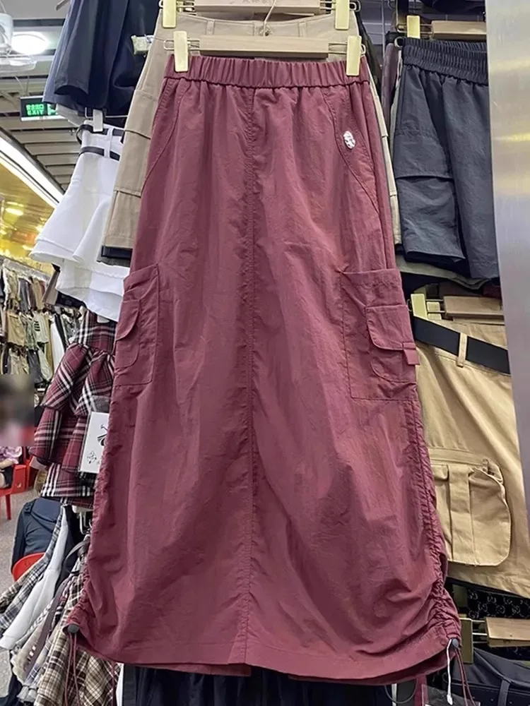 

plus Size American Workwear Skirt A-Line Midi Loose Fit Summer Casual High Waist Polyester Fiber for plus Size Women