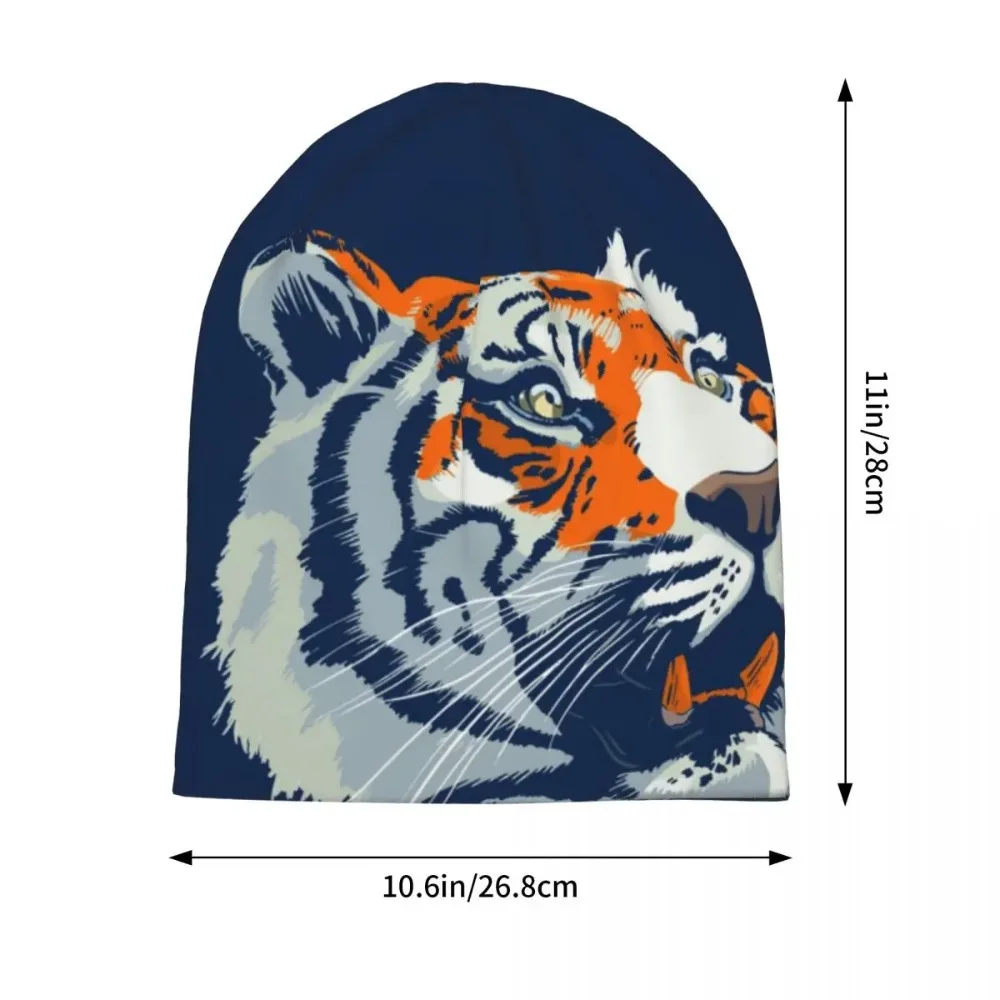 Bengal Tiger Orange And Blue Warm Knitted Cap Fashion Bonnet Hat Autumn Winter Outdoor Beanies Hats for Unisex Adult