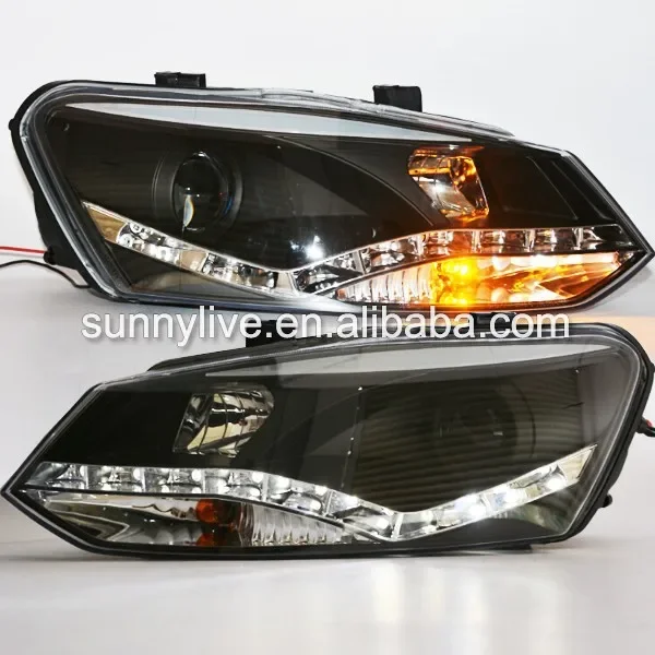 AirowFor VOLKSWAGEN 2010-2014 Year R8 Style Polo Mk5 Vento Cross Polo LED Head Lamp Car Headlights Projector Lens SN