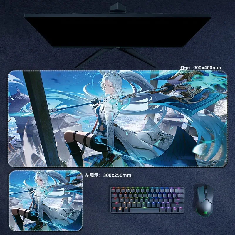 Imagem -06 - Feixiao-honkai Estrela Trilho Mouse Pad Tenn Geki Shougun Grande Mousepad Teclado do Computador Pad pc Gaming Acessórios Desk Mat