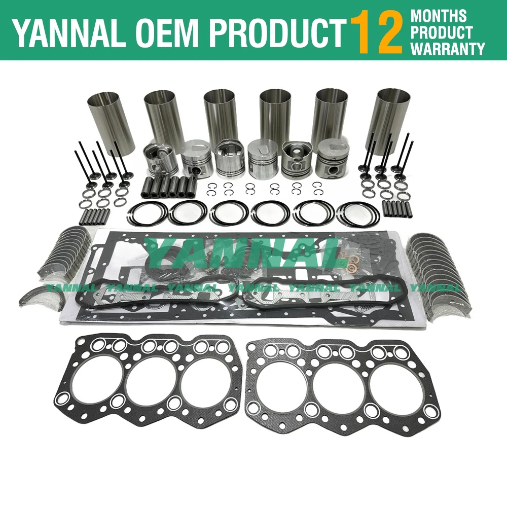 New S6E S6E2 Overhaul Rebuild Kit With Piston Rings Main Con Rod Bearing Full Set Gasket For Mitsubishi Engine Parts