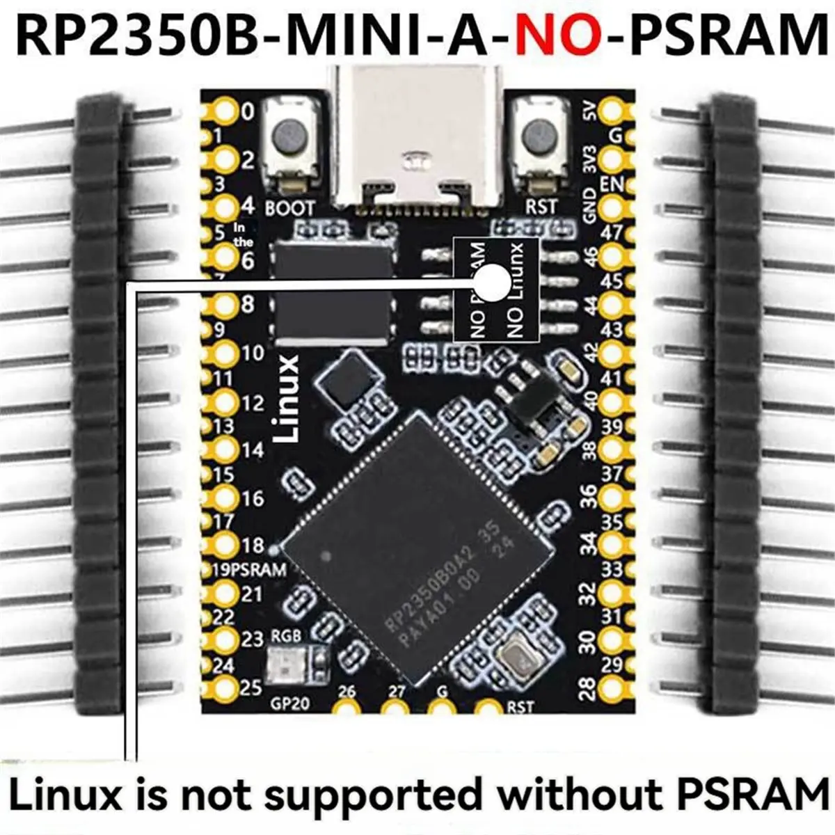 essenciais-digitais-para-a-placa-de-desenvolvimento-mini-rp2350b-2-unidades-sem-psram-saida-completa-de-48-gpios