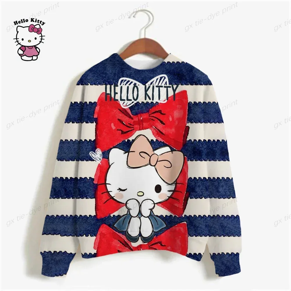 HELLO KITTY Japanese Anime Funny Cartoon Hoodie Women Spirited Away HELLO KITTY Sweatshirt 90s Graphic Hoody Female