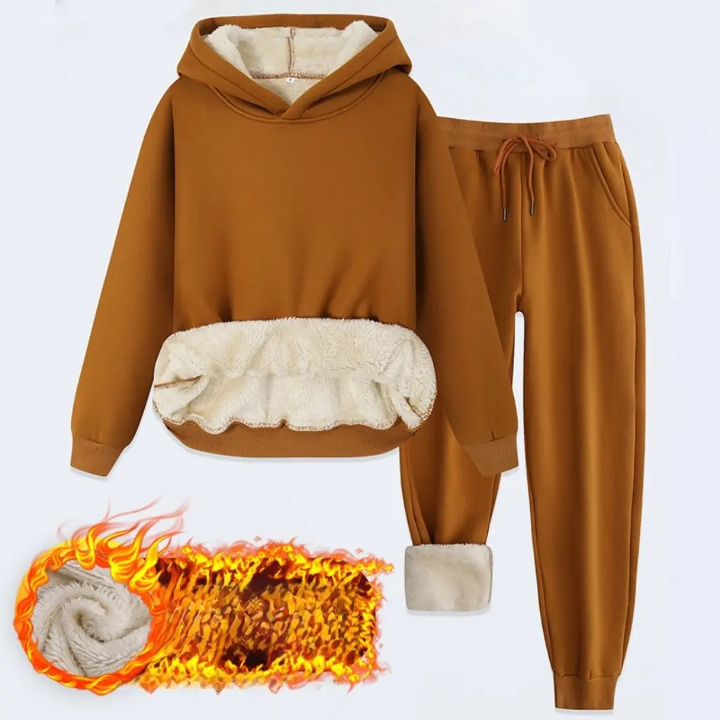 

Женский теплый свитер с капюшоном на флисовой подкладке, толстый зимний пуловер, топ из овчины, размер костюма, красивая одежда