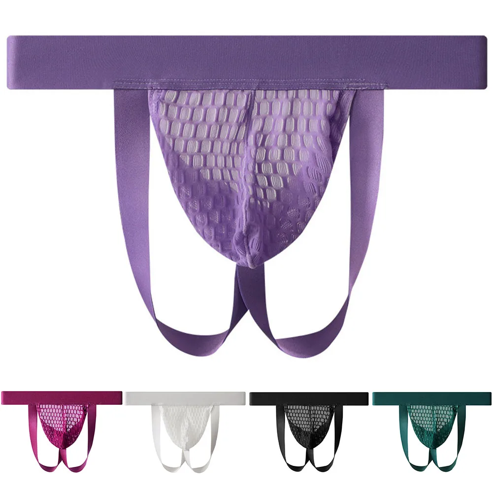 Purple Breathable Pouch Low Waist Sexy G String Breathable Comfortable Lace Panties Fashionable Breathable Underpants