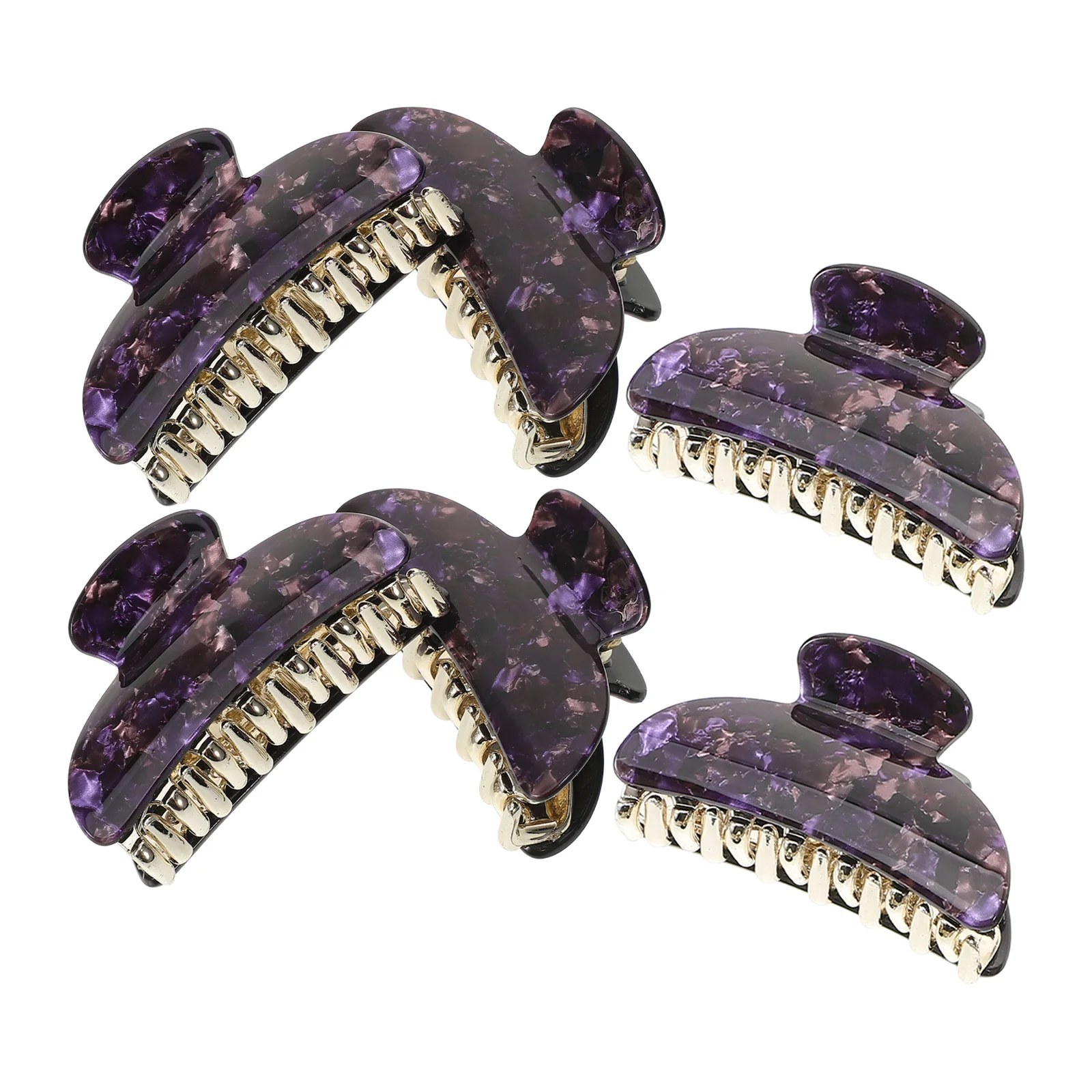 

Acrylic Floral Pattern Multicolored Hair Claw Jaw Clips Clamps for Girl Women Lady 6pcs/set Random Style