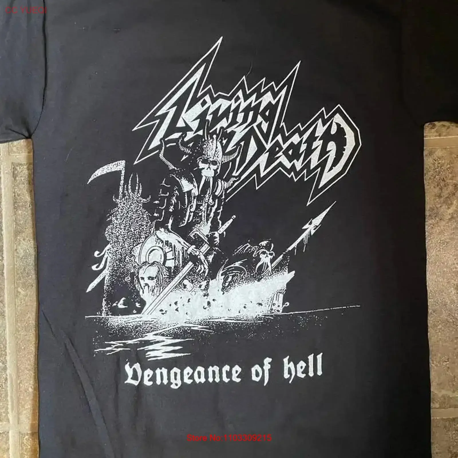 Футболка Living Death черная, в стиле хэви-метал, трэш, Iron Angel Violent Force, винтажная, с эффектом потертости, мужская, повседневная, универсальная