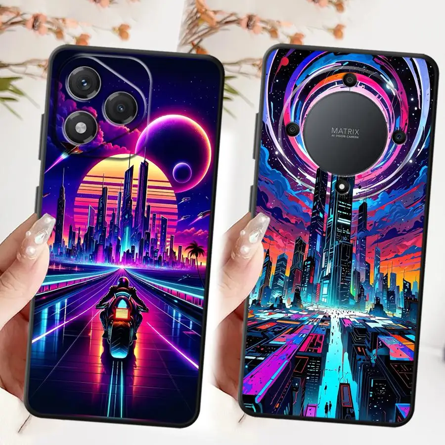 SCI-FI City Soft Back Phone Cover Case for Honor 90 Lite X8 70 X9 X9c X7 8X X9a X7a