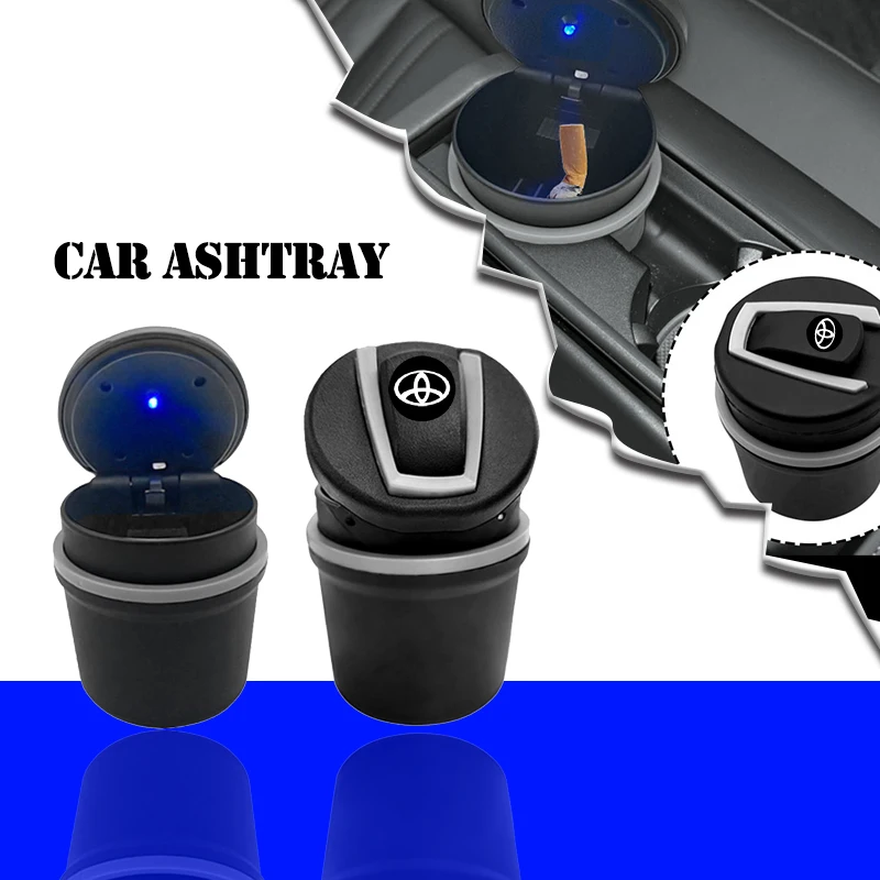 Автомобильные пепельницы, портативная Автомобильная электронная сигарета, сигара, пепельница для Toyota Avalon Mirai Avensis Prado Hilux светодиодный 4WD