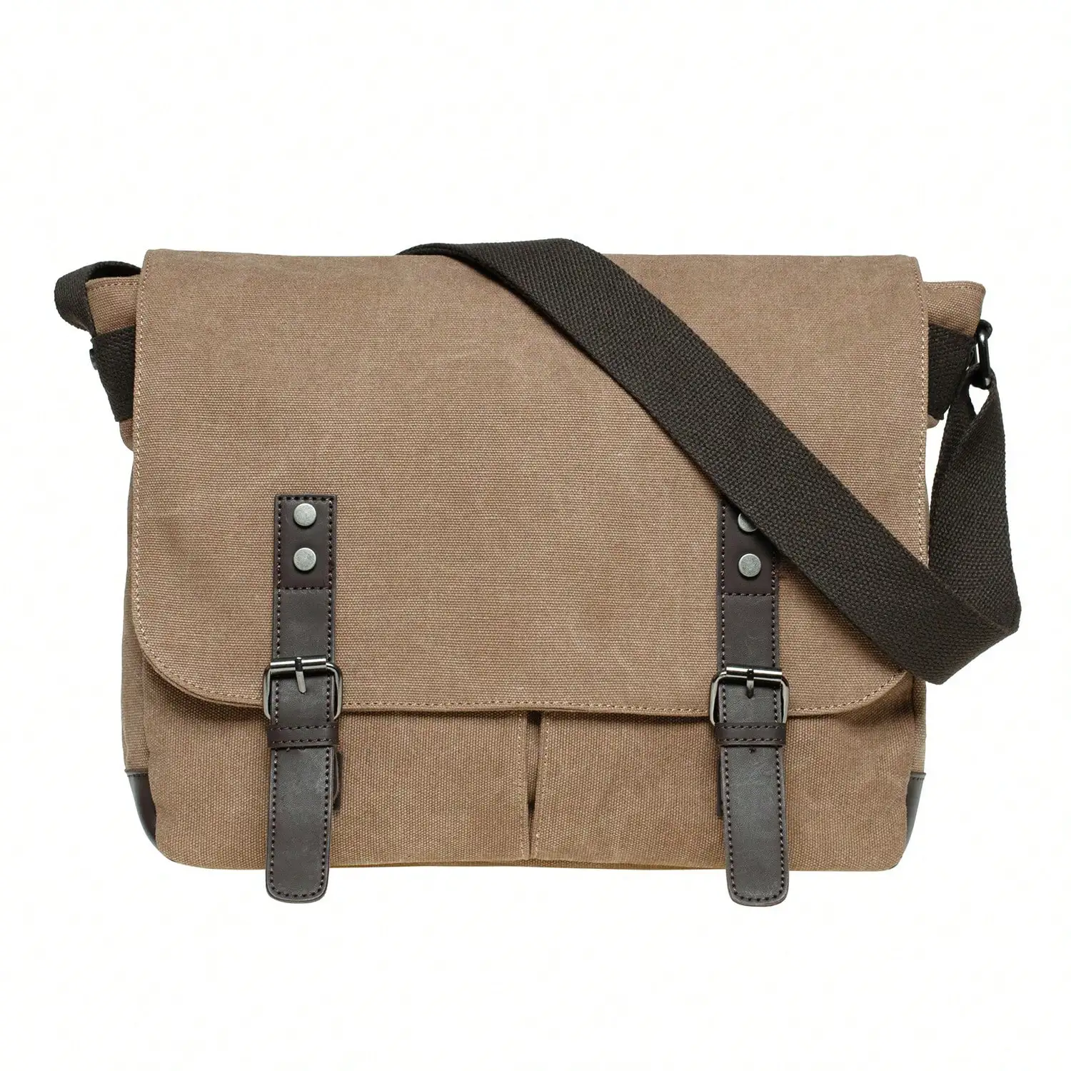 

Canvas Vintage Messenger Bag Shoulder Bag Leather Large Travel Crossbody Bags For Men Women 14-Inch Laptop