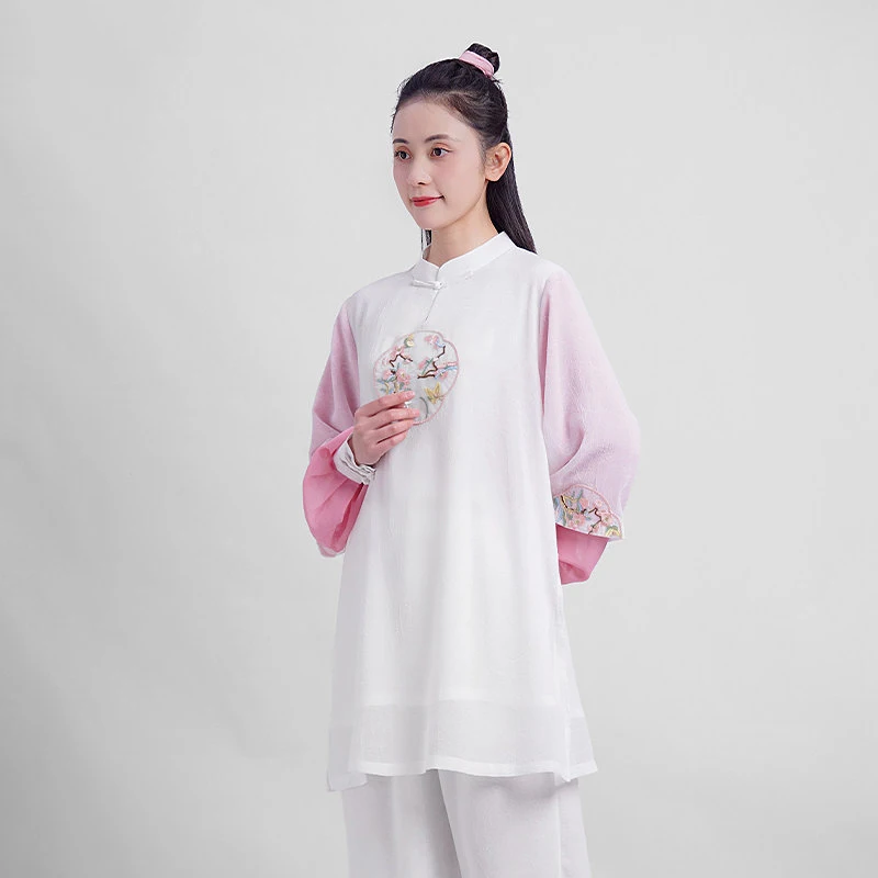 Women's Premium Tai Chi Uniform - Original Chinese Pattern, Breathable Ramie Martial Arts Outfit with Embroidery (Unisex)