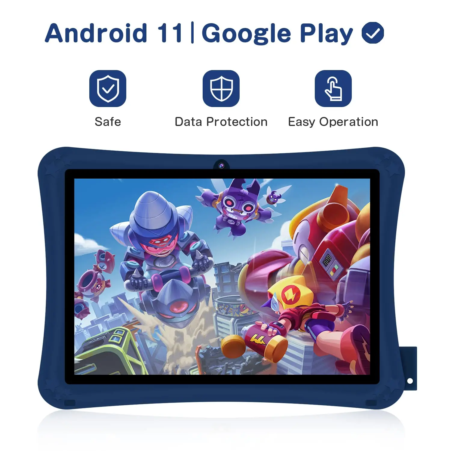 Tableta Android de 7 pulgadas para niños, dispositivo con 2 + 32GB, WiFi, Google Play, Control Parental, funda a prueba de niños