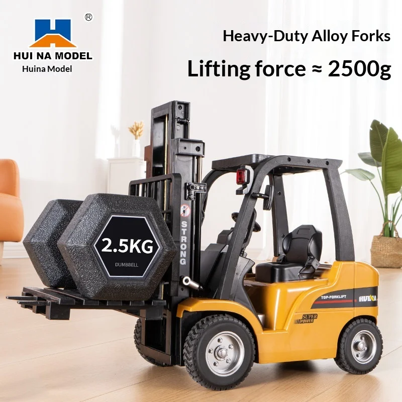 Huina Model 577h Remote Control Forklift Large Alloy Fork Simulated Engineering Vehicle Wireless Electric 2500g Loading Capacity
