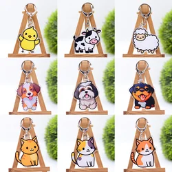 100pcs/Lot Hundreds of Styles Acrylic Keychain Customized Key Chain Anime Keyring Chibi Pendant Accessories