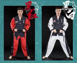 Wyprzedaż Taekwondo Doboks dla dorosłych damskich mundurów treningowych taekwondo z orlowym haftem unisex