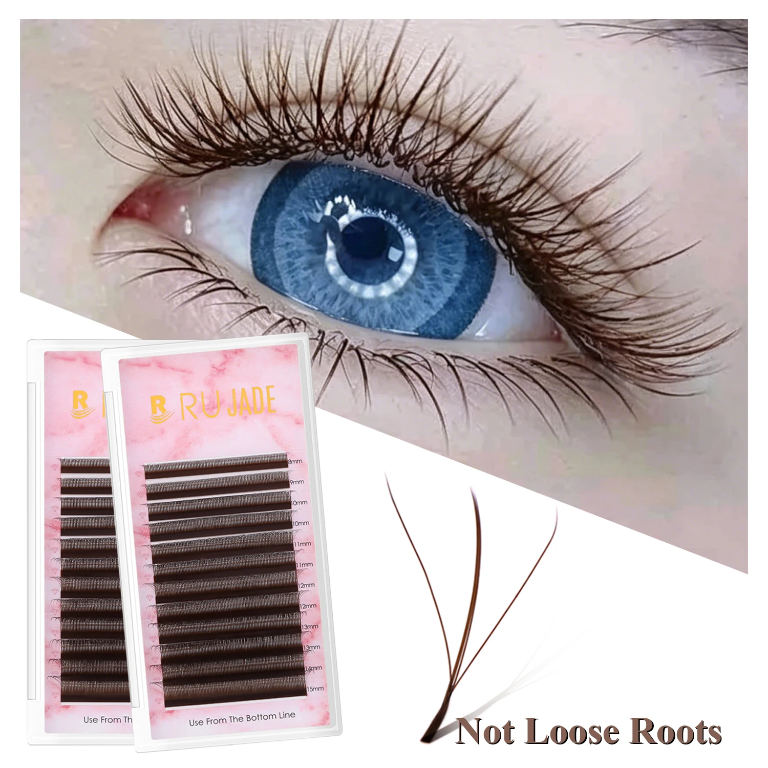 NEW Brown W Shaped Eyelash Extension 2DY 3D Spike Lash Premade Fans 5D 4D Clover W Style Lashes Brown 3D Fairy Hand Woven Lashes