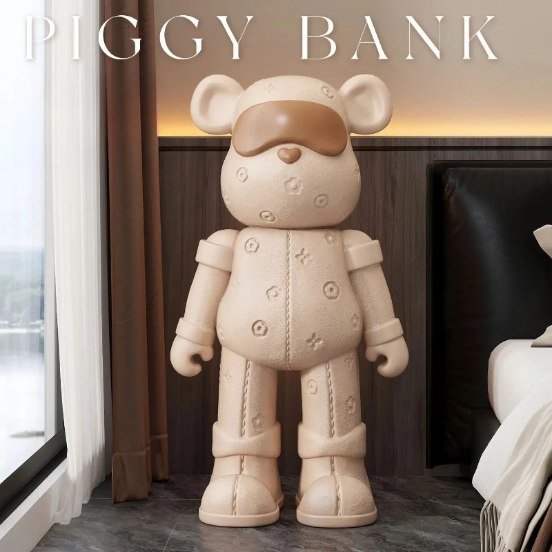 Cartoon Bear Floor Standing Piggy Bank for Living Room, High-End Housewarming Gift Home Decor Beside Sofa living room decoration