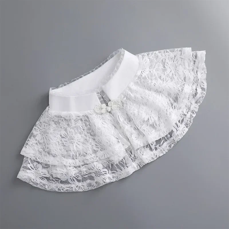 وهمية طوق قميص نسائي الدانتيل الكتف يلتف انفصال الياقات الزخرفية ربيع الخريف بلوزة بلايز شالات فستان طوق كاذبة #2