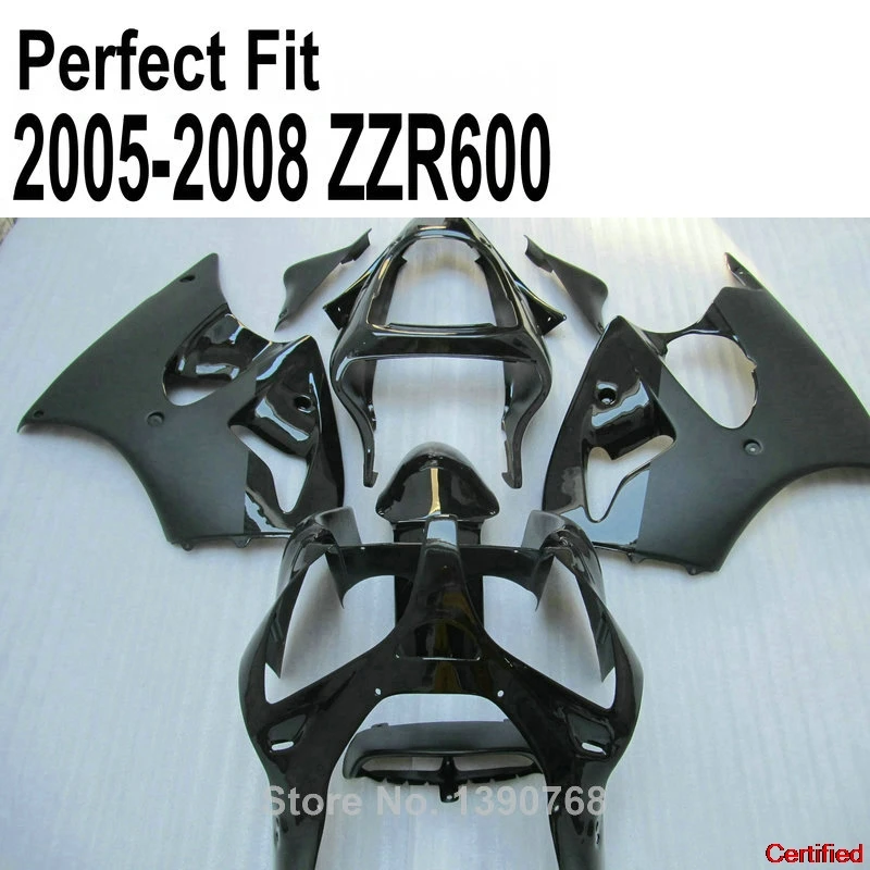 

Injection Fairing Kit For Kawasaki ZZR600 2005 2006 2007 2008 05 06 07 08 Matte Black Fairings 121