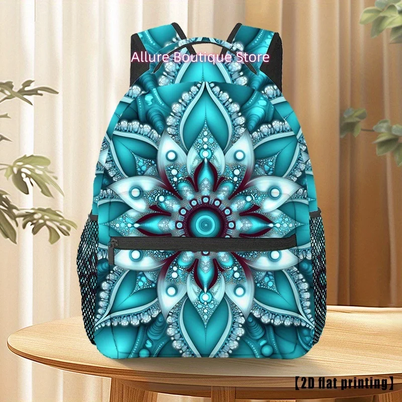 Blue And Purple Mandala (10) Outdoor Unisex Sports Backpack, Couple'S Travel Bag, Adjustable Comfortable Shoulder Straps Suitabl