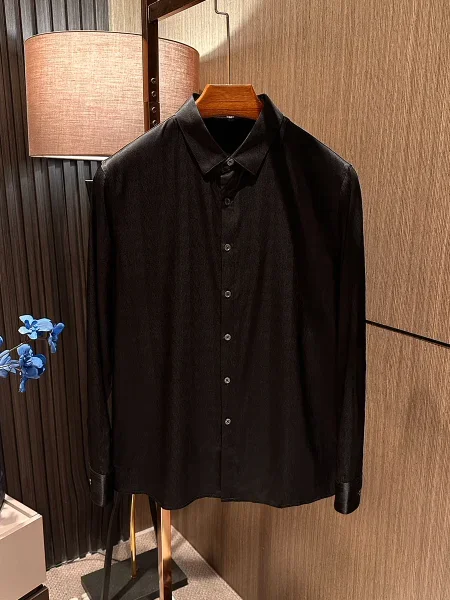 

[Commuter workplace, silk single product] Spring new breathable high-quality mulberry silk long-sleeved shirt