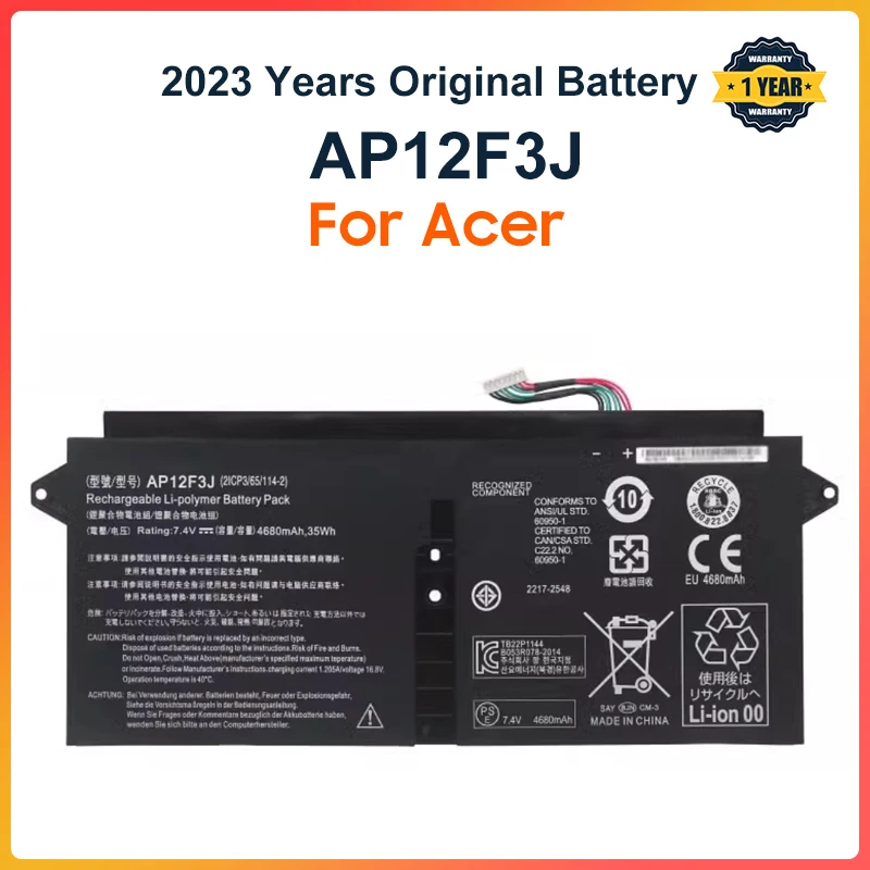 

7.4V 35WH New Genuine AP12F3J Notebook Polymer Battery For Acer Aspire 13.3" Ultrabook S7 S7-391 S7-391-6413 S7-391-6468 Laptop