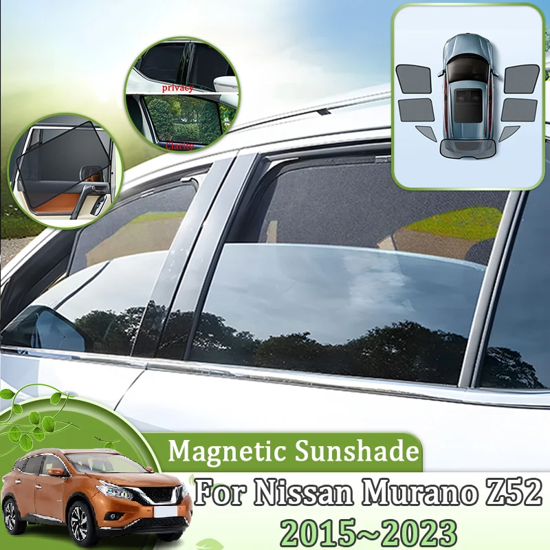 

Магнитный автомобильный солнцезащитный козырек для Nissan Murano Z52 MK3 2015-2023, анти-УФ-защита, козырек для переднего бокового окна, автоаксессуары