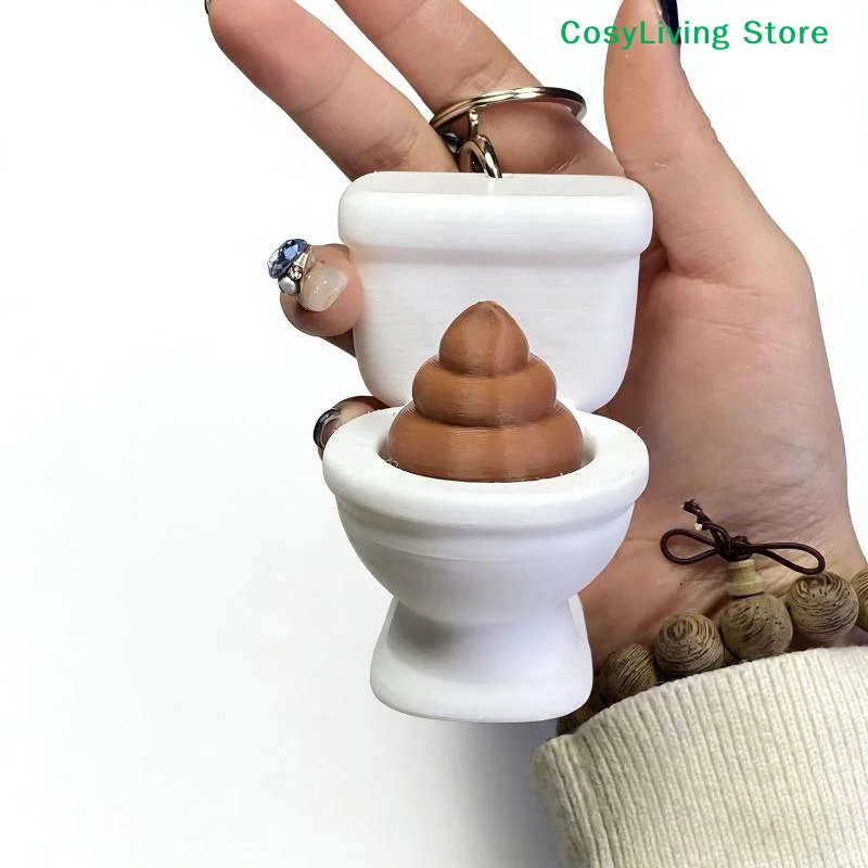 [CL]1/2Pcs Calming Keychain Keys Finger Button Party Gift Toilet Poop Hanging Fingertip Clicker Anti-stress Decompression Toys view 5