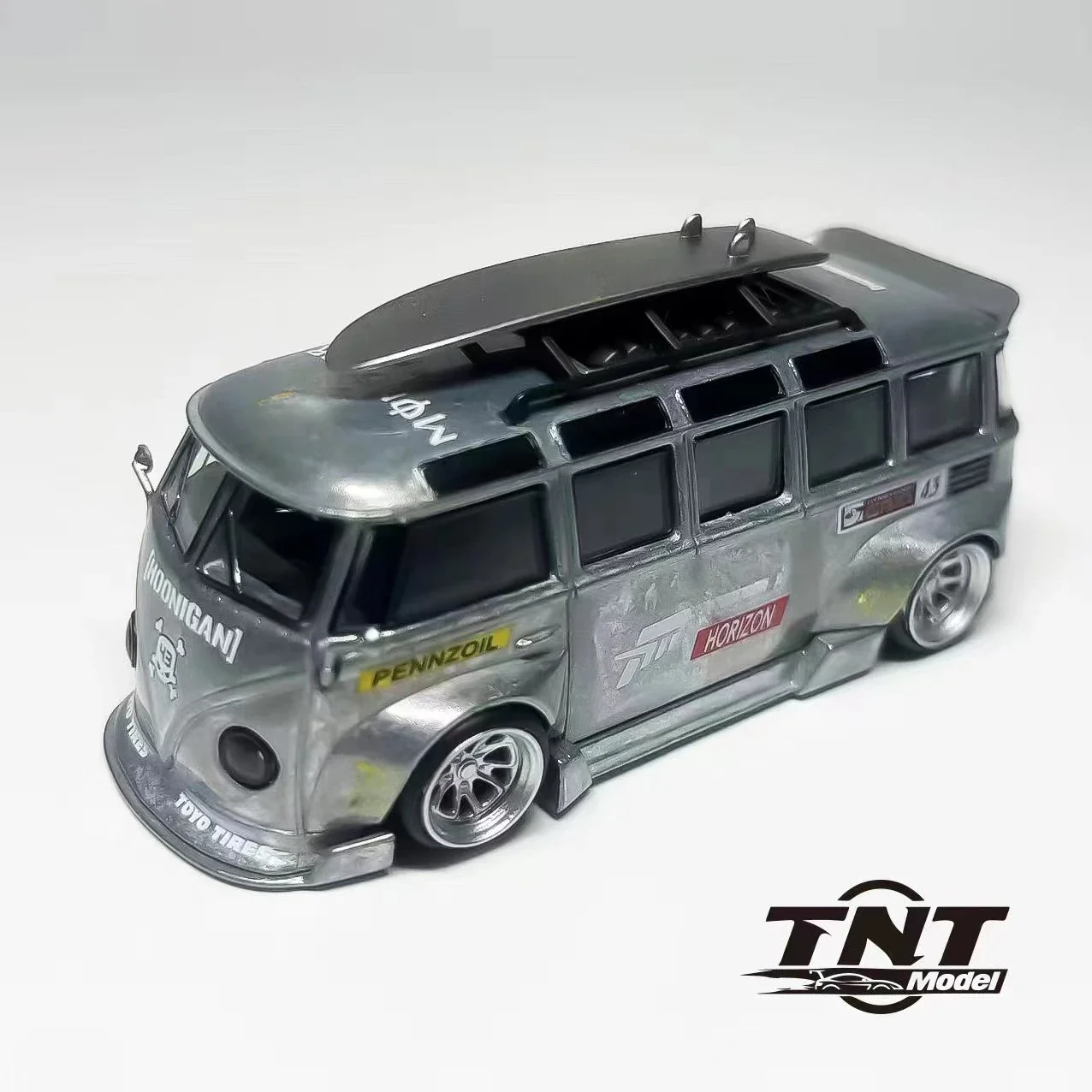 TNT Model 1:64 T1 Bus RWB Raw Zamac Chase Model Car