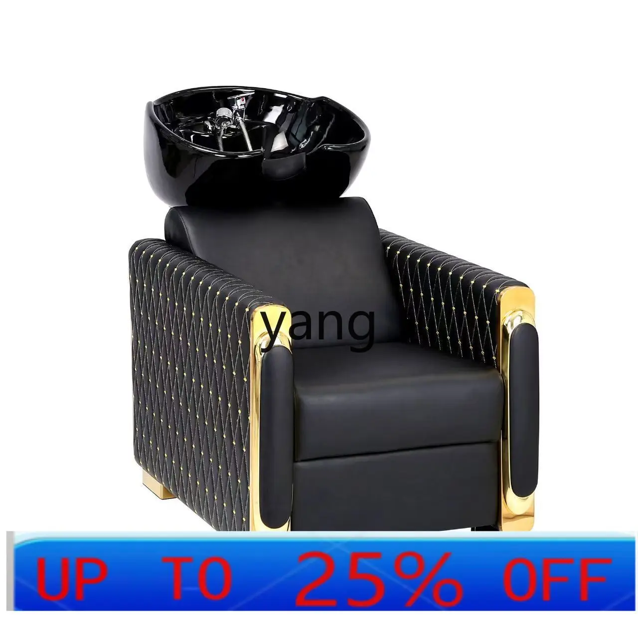 LMM simple European golden armrest hair flushing bed semi-lying hair flushing bed