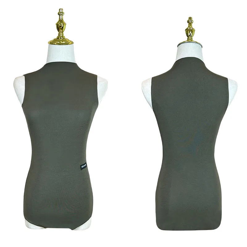 New Latin Dance Clothes Women Sleeveless Vest Leotards Asult Rumba Samba Ballroom Dance Practice Wear High Collar Tops  DNV24723