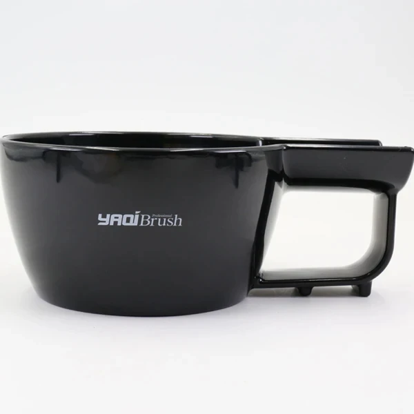 Yaqi High Quality Black Color Plastic Shaving Bowl For Men Shaving Brush