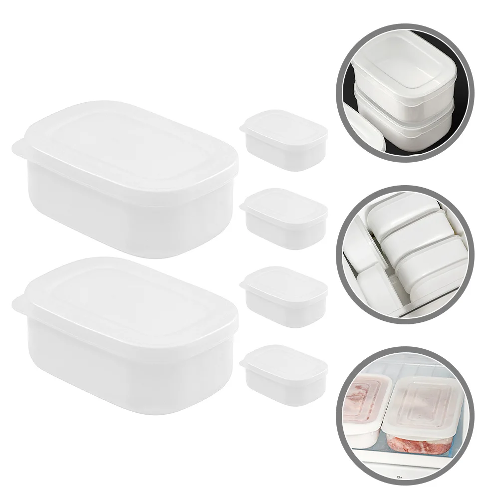 

6pcs Brown Rice Grain Storage Container Reusable Pp Food Organizer Space Saving Kitchen Fridge Box Multi-Function