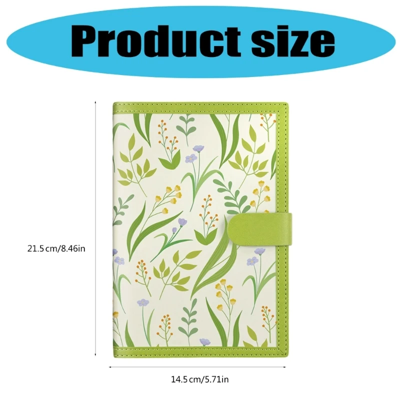 Flower Print Notebook 224 Pages Wide Lined Leather Notebook Journal 8.5x5.7Inch College Ruled Journal for Office School