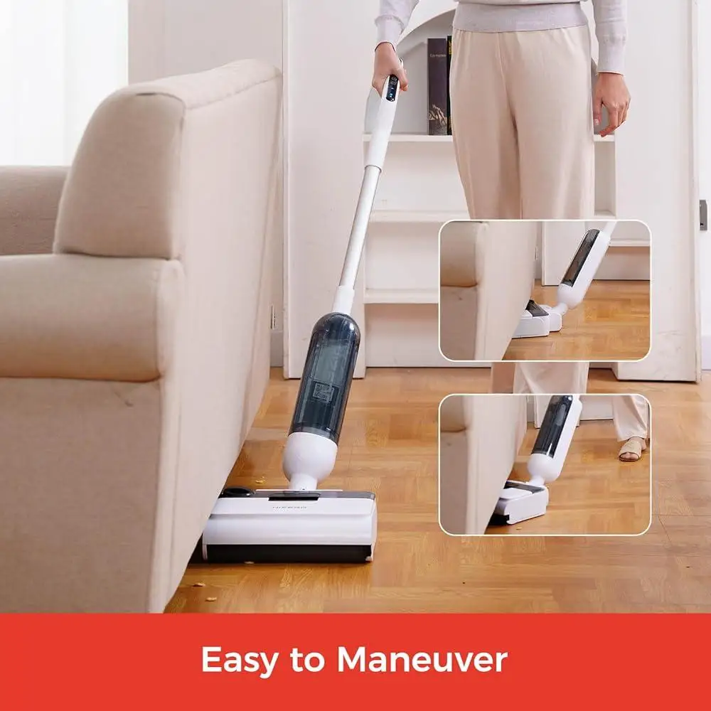 Detergente per pavimenti duri senza fili Mocio asciutto e bagnato Tempo di esecuzione di 80 minuti Leggero Silenzioso Autopulente Tecnologia bionica Mop elettrico 4 in 1