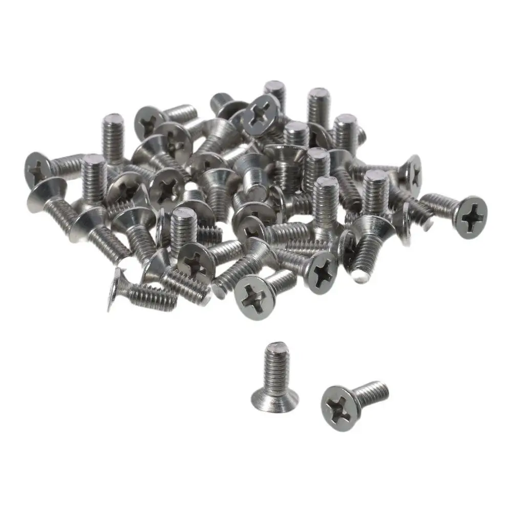 50pcs Durable 304 Stainless Steel Phillips Drive Screws Silver M4 Machine Screws Bolt Screw Pull Handles