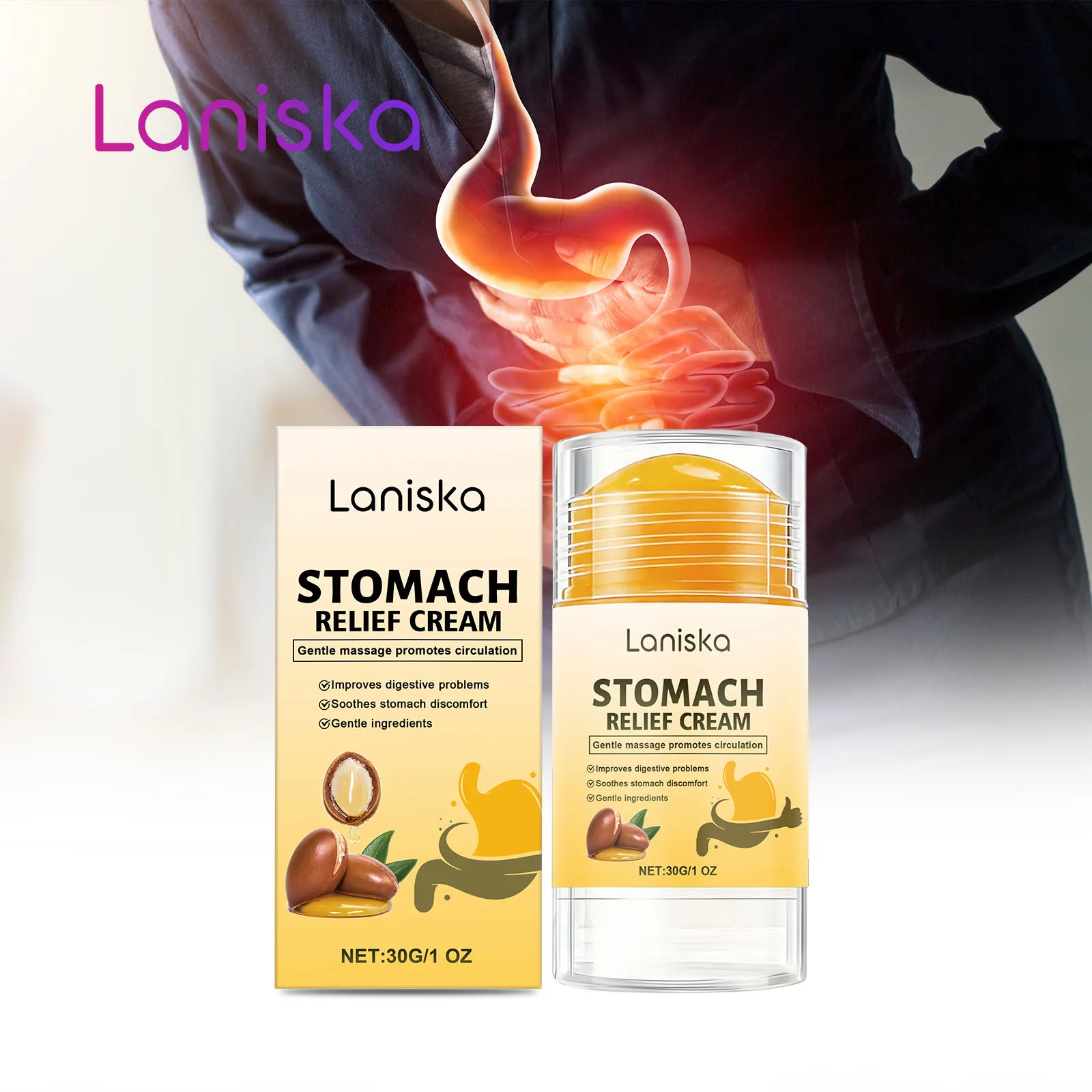 Stomach Relief Cream Improve Indigestion Bloating Promote Digestive Reduce Constipation Discomfort Stomachache soothing Cream