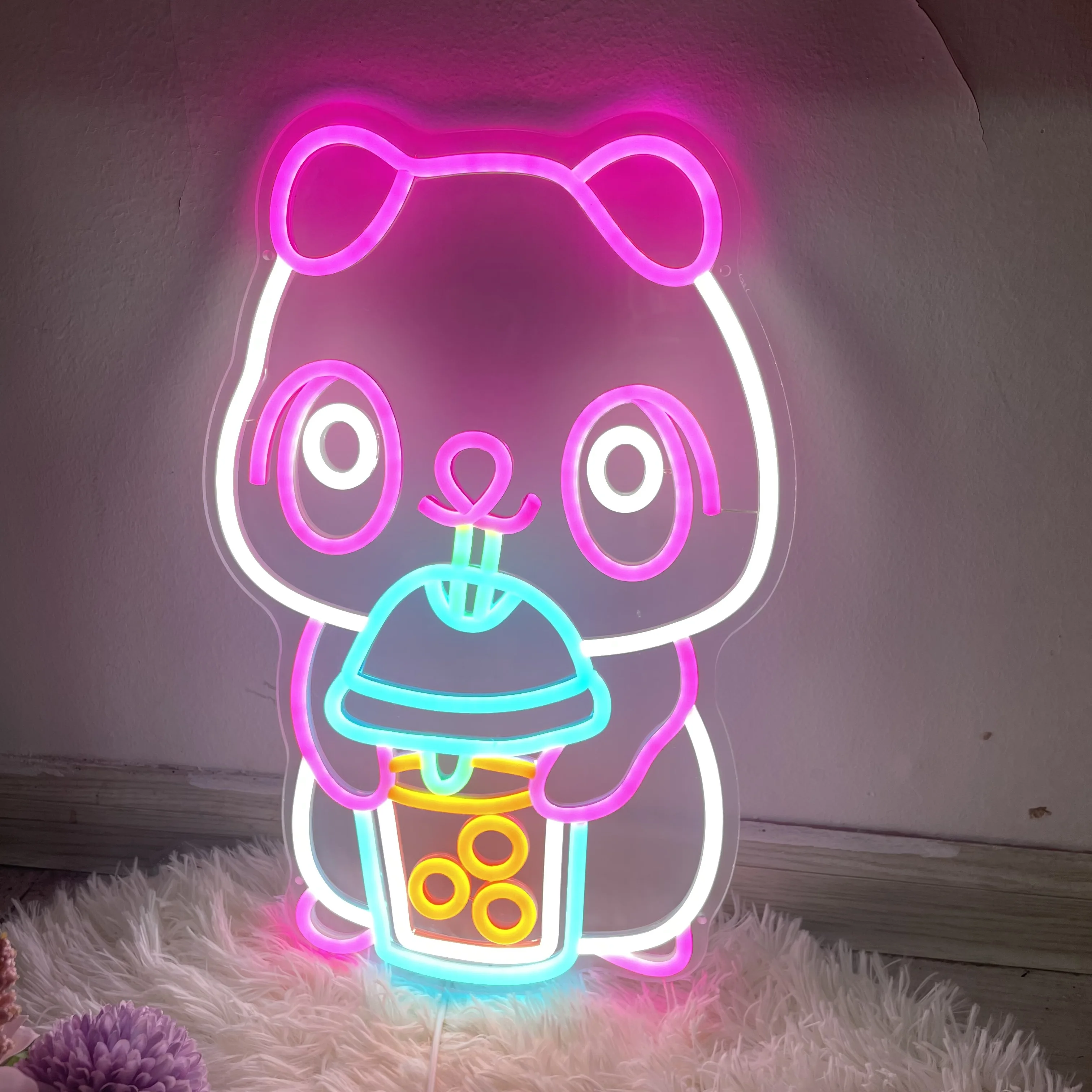 Neon Sign Japanese Anime Custom LED Lights Cartoon Animal Cat For Teens Kids Bedroom Wall Art Home Decor Birthday Gifts Sign