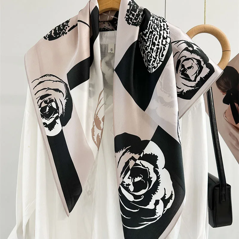 

Large Square 100% Silk Scarf Shawl Fashion Printed Womens Fashion Elegant Silk Scarves Wraps 35"x35"