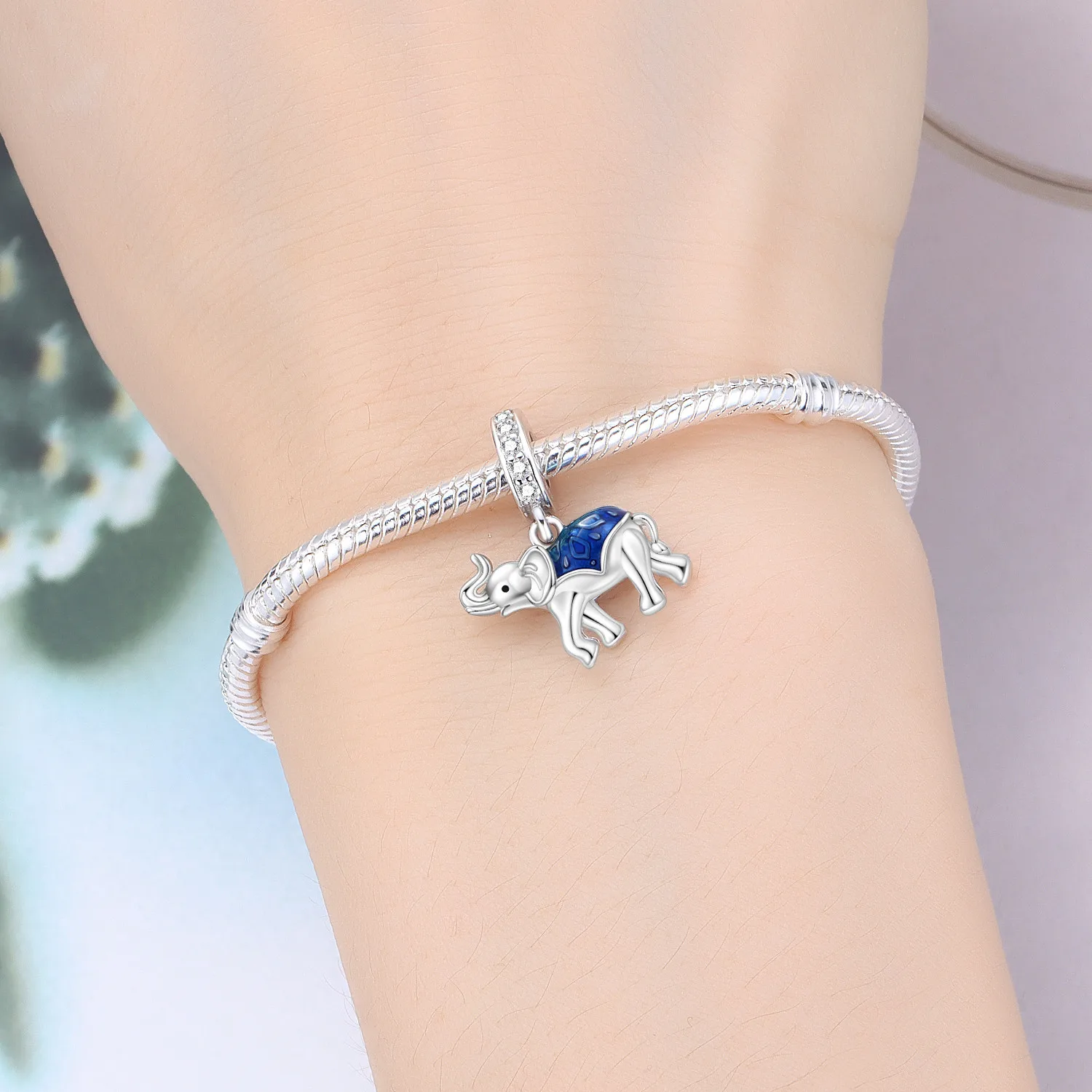 CYMYSS 925 Sterling Silver Charm Cute Animals Bead Elephant Pendant Fit Bracelets Necklace DIY Jewelry Making Party Gift