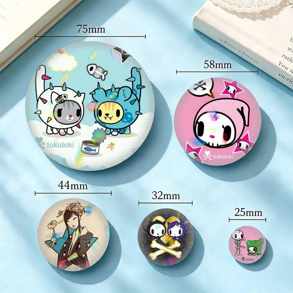 Tokidoki Vivid C-Colors 25mm 32mm 44mm 58mm 75mm Brooches Badges Pins for Accessories Gift