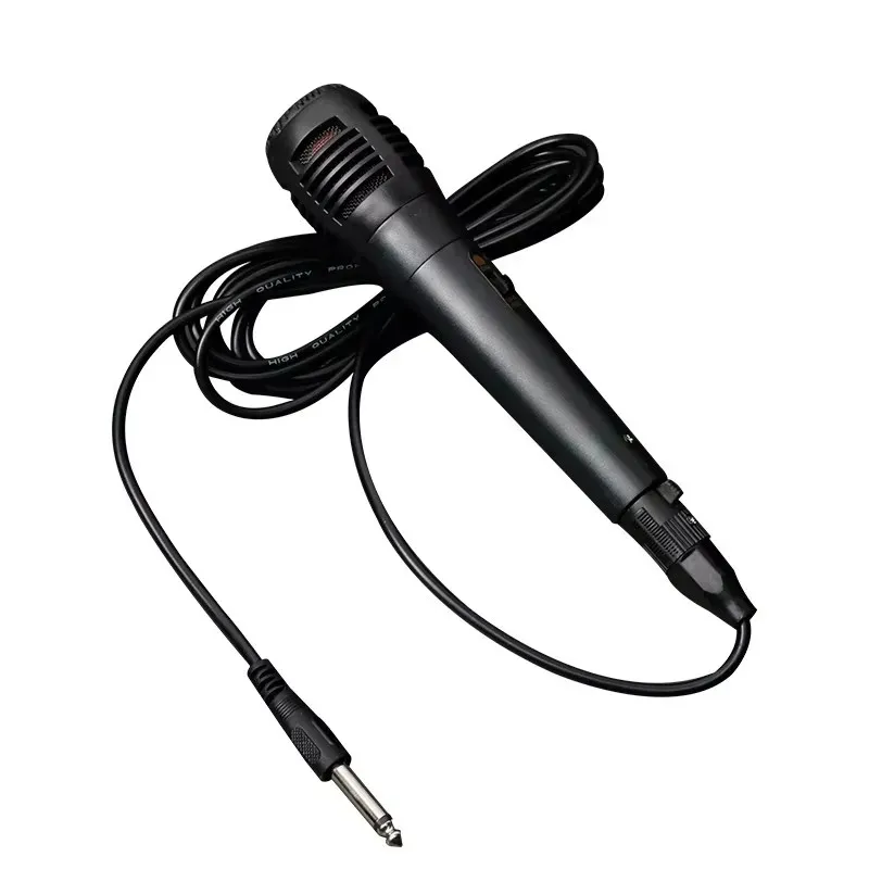 

6.5mm Jack 3m Wired Black Microphone With Metal Shock-Resistant Head 3-Pin Connector Anti-Feedback 90Hz–11kHz for Karaoke Aduio