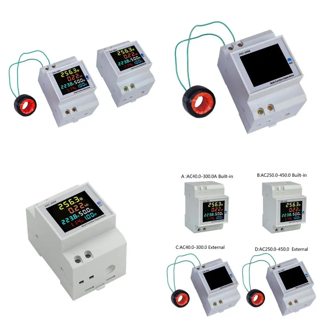 

AC Meters Din AC Monitor 6IN1 110V 220V 380V 100A Meter
